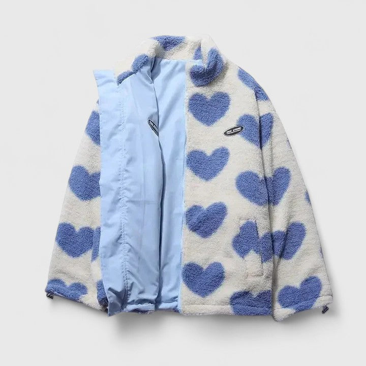 Women's Jacket – Warm Elegant Layering in Black White or Blue White