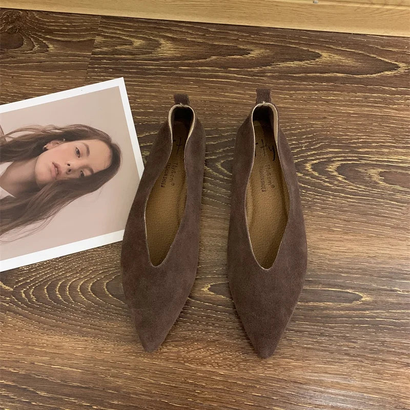 Square-Toe Leather Ballet Flats | Meave & Ivy