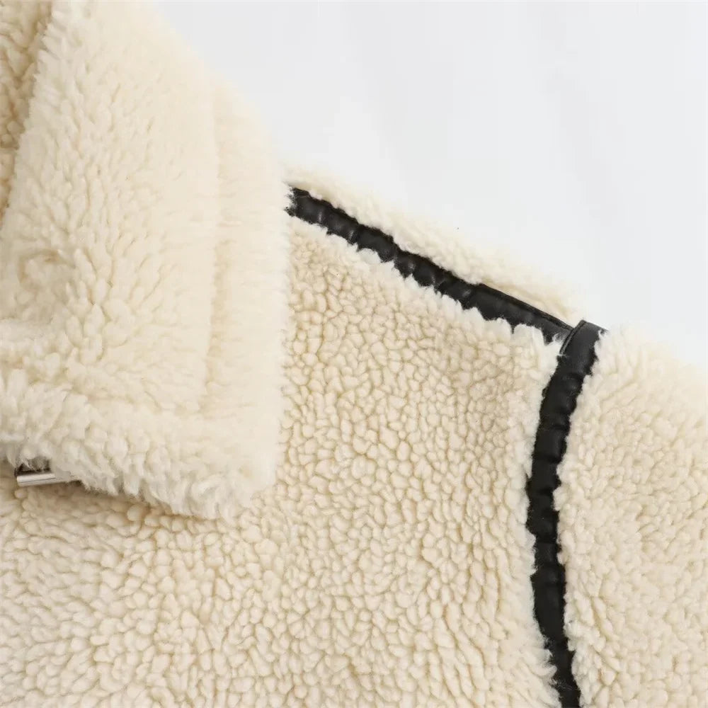 Ivory Faux Fur Moto Jacket – Luxe Statement Outerwear | Meave & Ivy