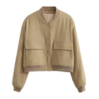 Vintage Bomber Jacket – Classic Casual Outerwear with Pockets | Meave & Ivy