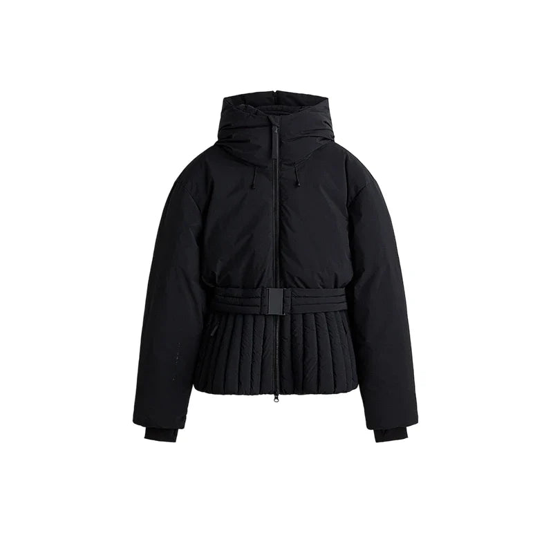 Women's Ski Jacket with Detachable Hood – Water-Repellent Fitted Snow Jacket