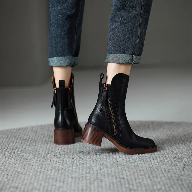 Women's Zip Boots – Soft Support for Every Step in Black or Brown