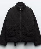 Quilted Everyday Jacket with Pocket Detail & Drawstring Waist