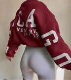 Chicago Print Oversized Sweatshirt – Soft Cotton Blend Streetstyle Jumper