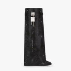 Glitter Statement Boots with Crystal Look – Sparkly Wedge Boots