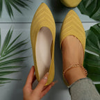 Breathable Knit Ballet Flats with Stretch & Comfort Sole – Pointed Toe Flats