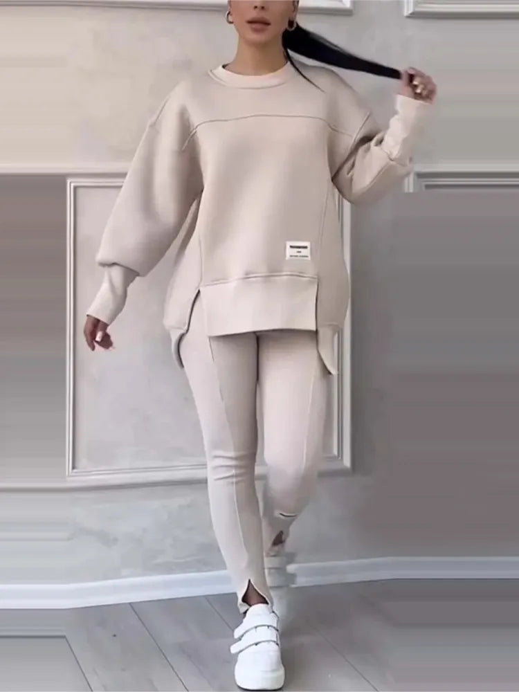 Women's Oversized Sweatshirt and Slim Trouser Set