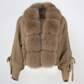 Women's faux fur-Trimmed Knitted Cardigan
