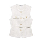 Belted Sleeveless Blazer Vest – Tailored Waistcoat | Meave & Ivy
