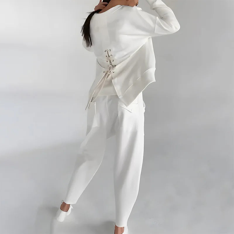 Women's Crew-Neck Sweatshirt and Cargo Jogger Set