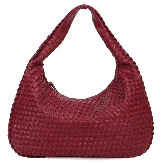 Woven Shoulder Bag with Luxe Braided Design – Textured Handbag