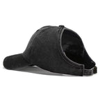 Washed Baseball Cap with Ponytail Opening