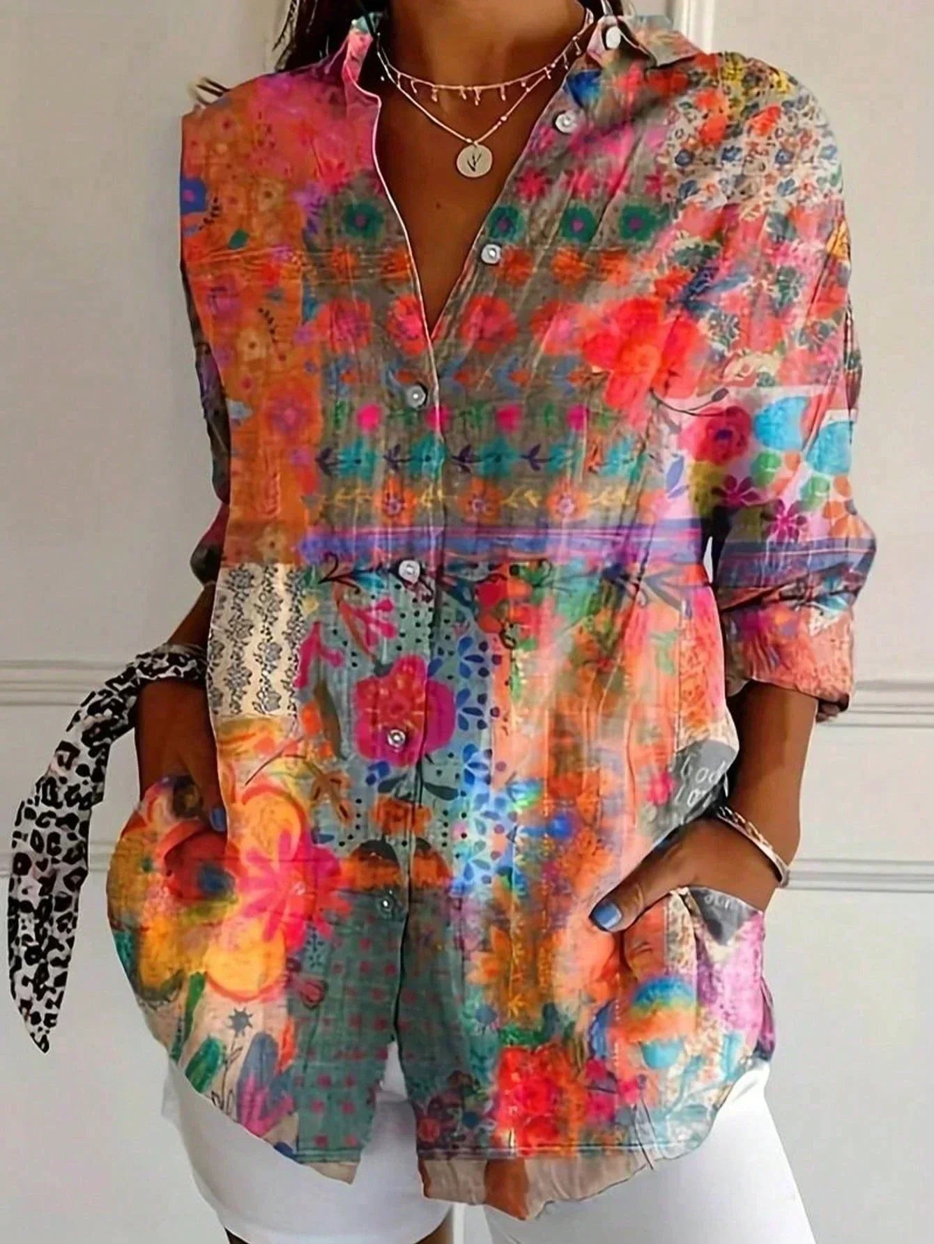 Wilma | Women's Casual Printed Summer Blouse | Meave & Ivy