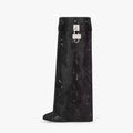 Glitter Statement Boots with Crystal Look – Sparkly Wedge Boots