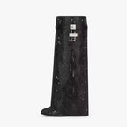 Glitter Statement Boots with Crystal Look – Sparkly Wedge Boots