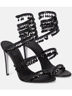 Crystal Wrap Heels – Sandals with Wraparound Ankle Strap & Rhinestones