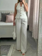 Halter Blazer Vest & Trouser Co-Ord Set – Tailored Suit | Meave & Ivy