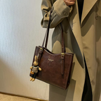 Women's Tote Bag with Bunny Charm – Spacious Everyday Shoulder Bag