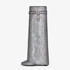 Glitter Statement Boots with Crystal Look – Sparkly Wedge Boots