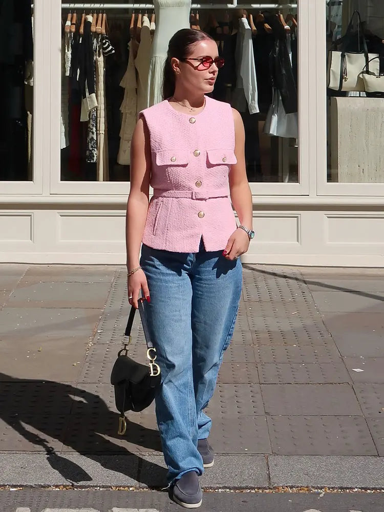 Belted Sleeveless Blazer Vest – Tailored Waistcoat | Meave & Ivy