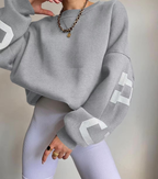 Chicago Print Oversized Sweatshirt – Soft Cotton Blend Streetstyle Jumper