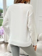 Women's American Flag Knitted Sweater – Relaxed Crew-Neck Long-Sleeve Style
