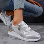Women's Platform Trainers – Lightweight Everyday Comfort in Gold or Silver