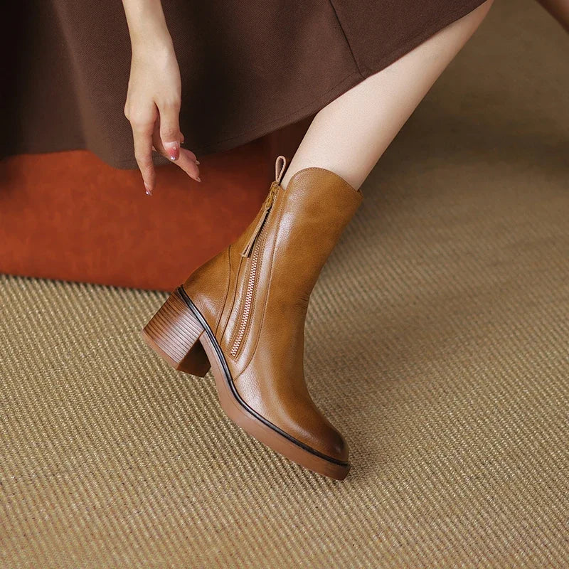 Women's Zip Boots – Soft Support for Every Step in Black or Brown