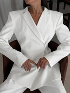 Monochrome Backless Blazer Coat – Sculpted Statement Tailoring | Meave & Ivy