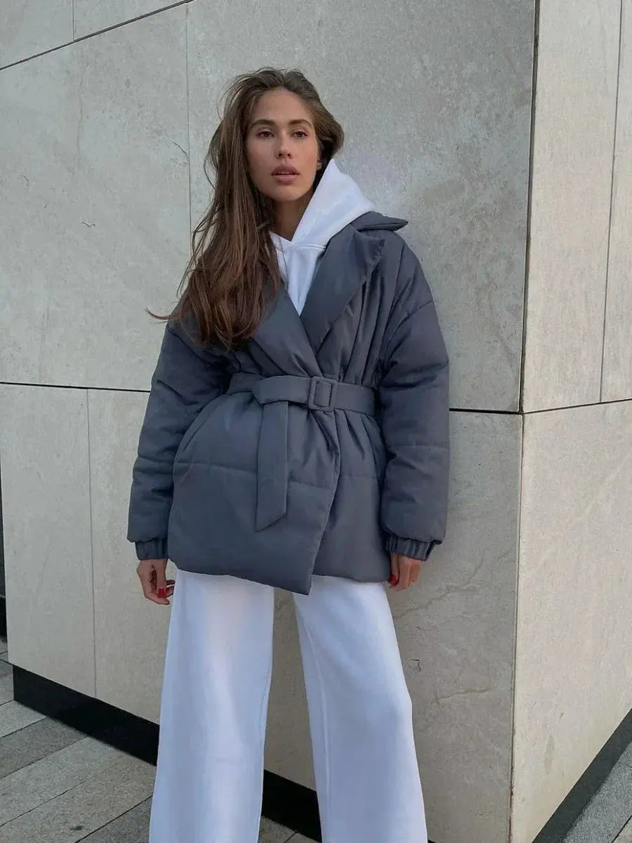 Belted Puffer Jacket – Waist-Defining Winter Warmth