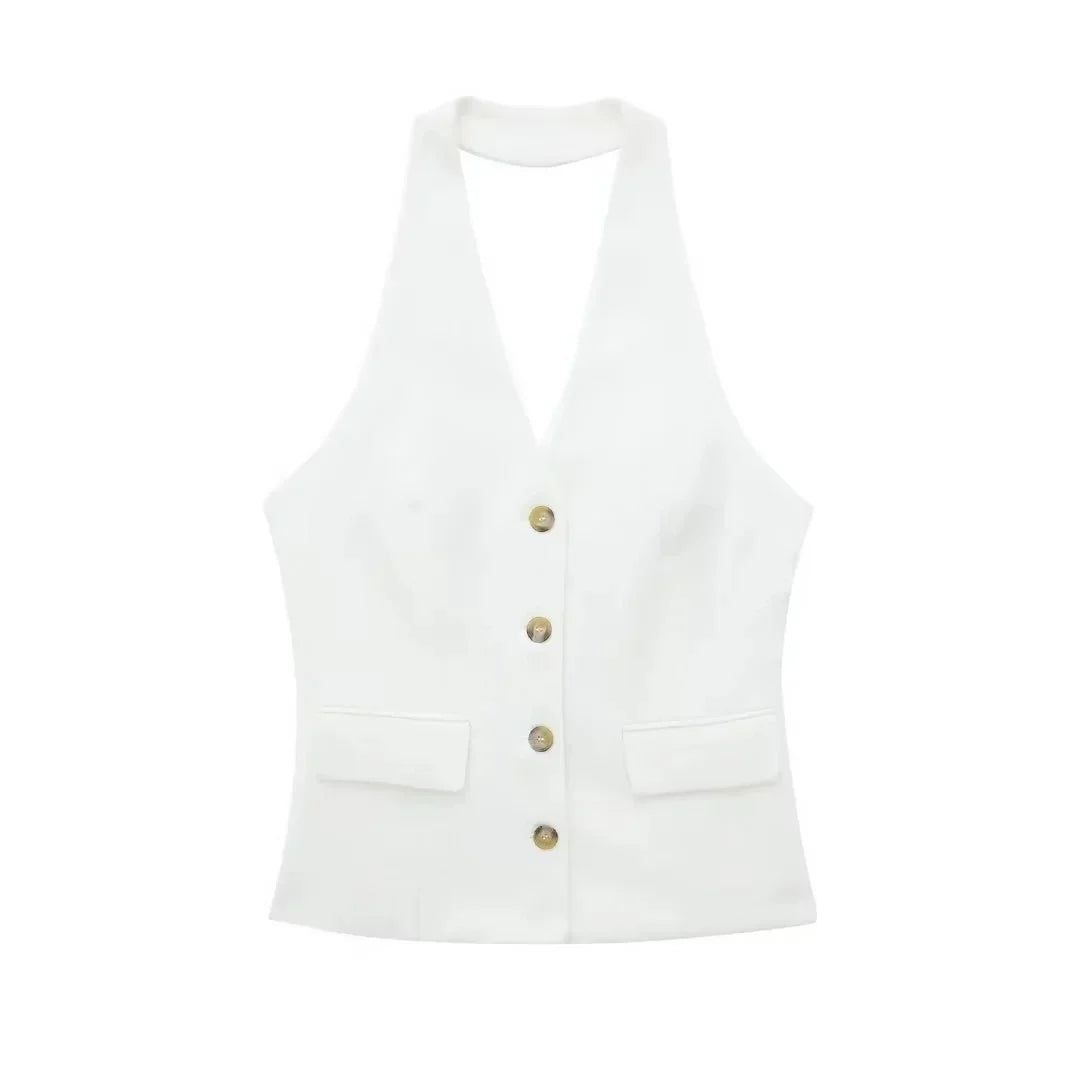 Halter Blazer Vest & Trouser Co-Ord Set – Tailored Suit | Meave & Ivy