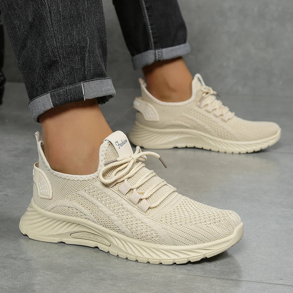 Blush Pink Knit Trainer – Effortless Leisure Sneaker | Meave & Ivy