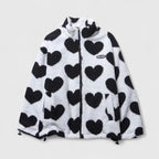 Women's Jacket – Warm Elegant Layering in Black White or Blue White