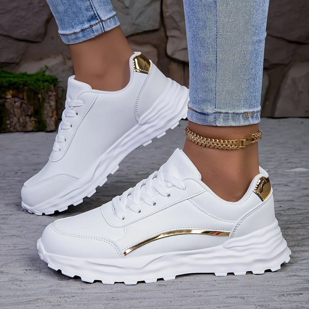 Ivory Leather-Look Sneaker – Everyday Luxury Trainer | Meave & Ivy
