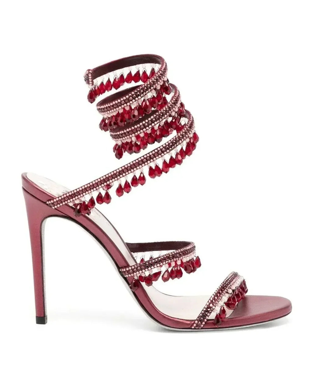 Crystal Wrap Heels – Sandals with Wraparound Ankle Strap & Rhinestones