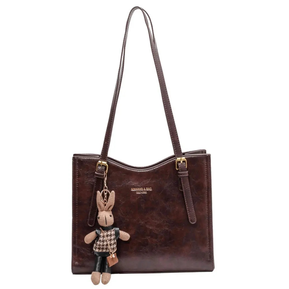 Women's Tote Bag with Bunny Charm – Spacious Everyday Shoulder Bag