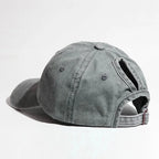Washed Baseball Cap with Ponytail Opening