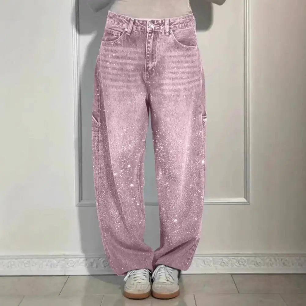 Embellished Wide-Leg Jeans – Sparkling High-Waist Denim | Meave & Ivy