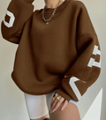Chicago Print Oversized Sweatshirt – Soft Cotton Blend Streetstyle Jumper