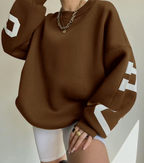 Chicago Print Oversized Sweatshirt – Soft Cotton Blend Streetstyle Jumper