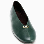 Leather Ballet Loafer – Luxe Metal Buckle Flat Shoe | Meave & Ivy