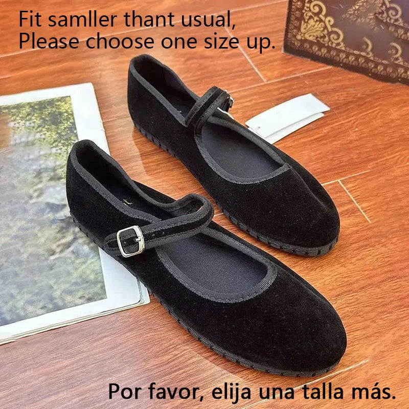 Velvet Mary Jane Ballet Flat – Luxurious Leisure Loafer | Meave & Ivy