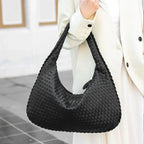 Woven Shoulder Bag with Luxe Braided Design – Textured Handbag