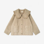 Women's Longline Teddy Fleece Coat with Oversized Ruffled Collar