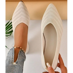 Breathable Knit Ballet Flats with Stretch & Comfort Sole – Pointed Toe Flats