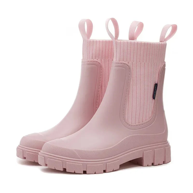 Waterproof Chelsea Rain Boots with Comfort Sole – Women's Wellies
