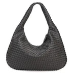 Woven Shoulder Bag with Luxe Braided Design – Textured Handbag