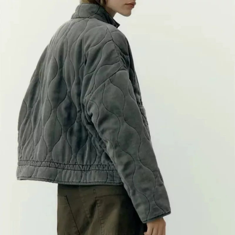 Quilted Everyday Jacket with Pocket Detail & Drawstring Waist