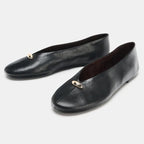 Leather Ballet Loafer – Luxe Metal Buckle Flat Shoe | Meave & Ivy