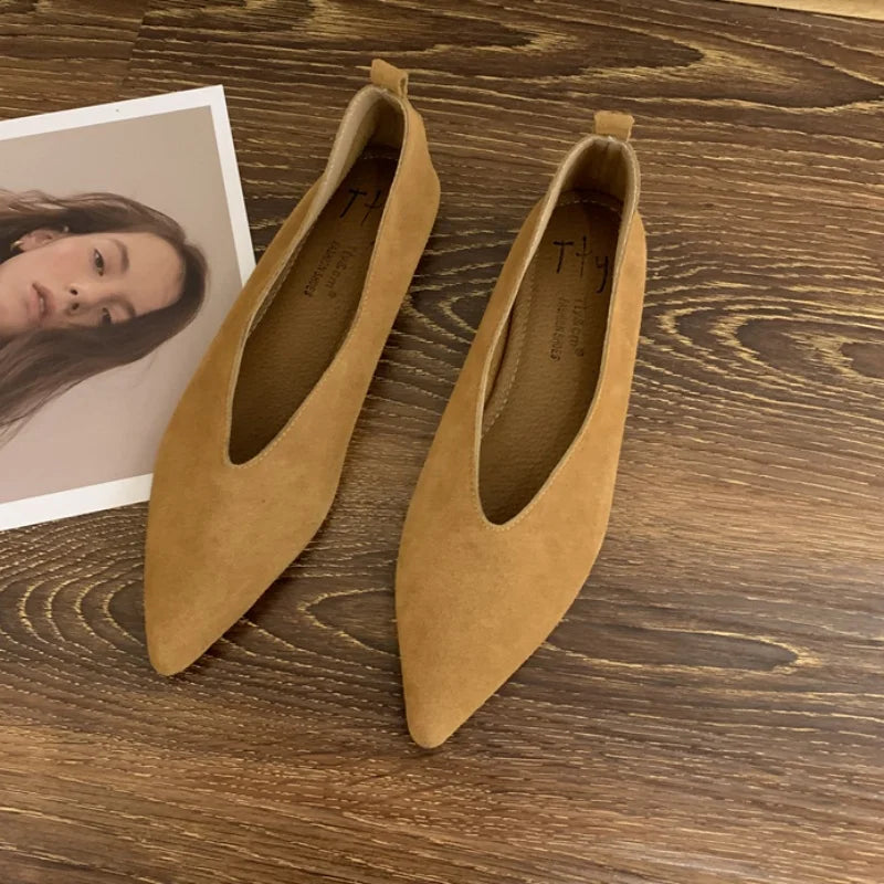 Square-Toe Leather Ballet Flats | Meave & Ivy